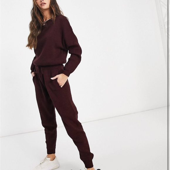Burgundy Knit Loungewear Set - Picture 1 of 4